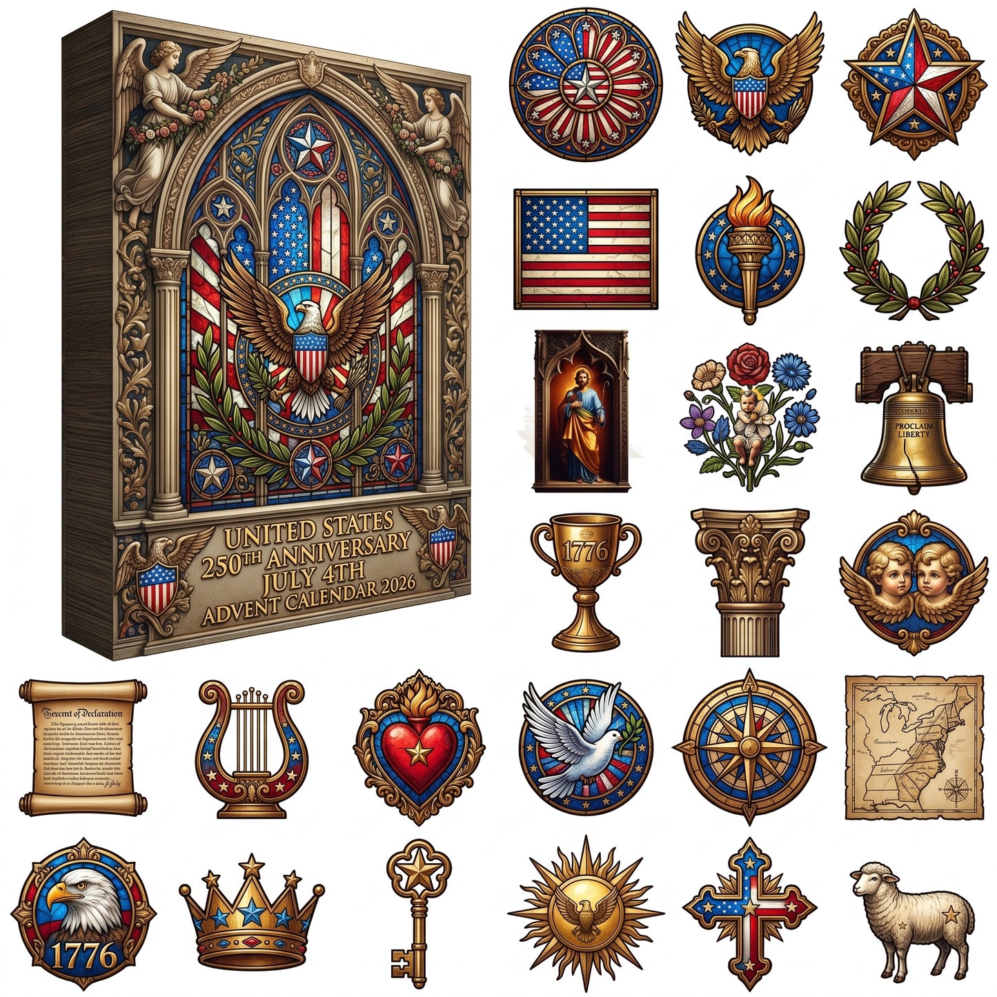 United States 250th Anniversary July 4th Advent Calendar 2026