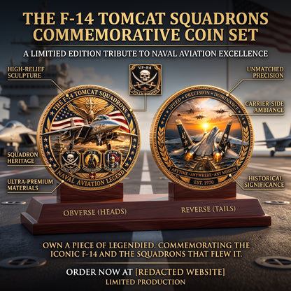F-14 Tomcat Naval Aviation Premium Fighter Squadron Heritage Collectible Metal Medal