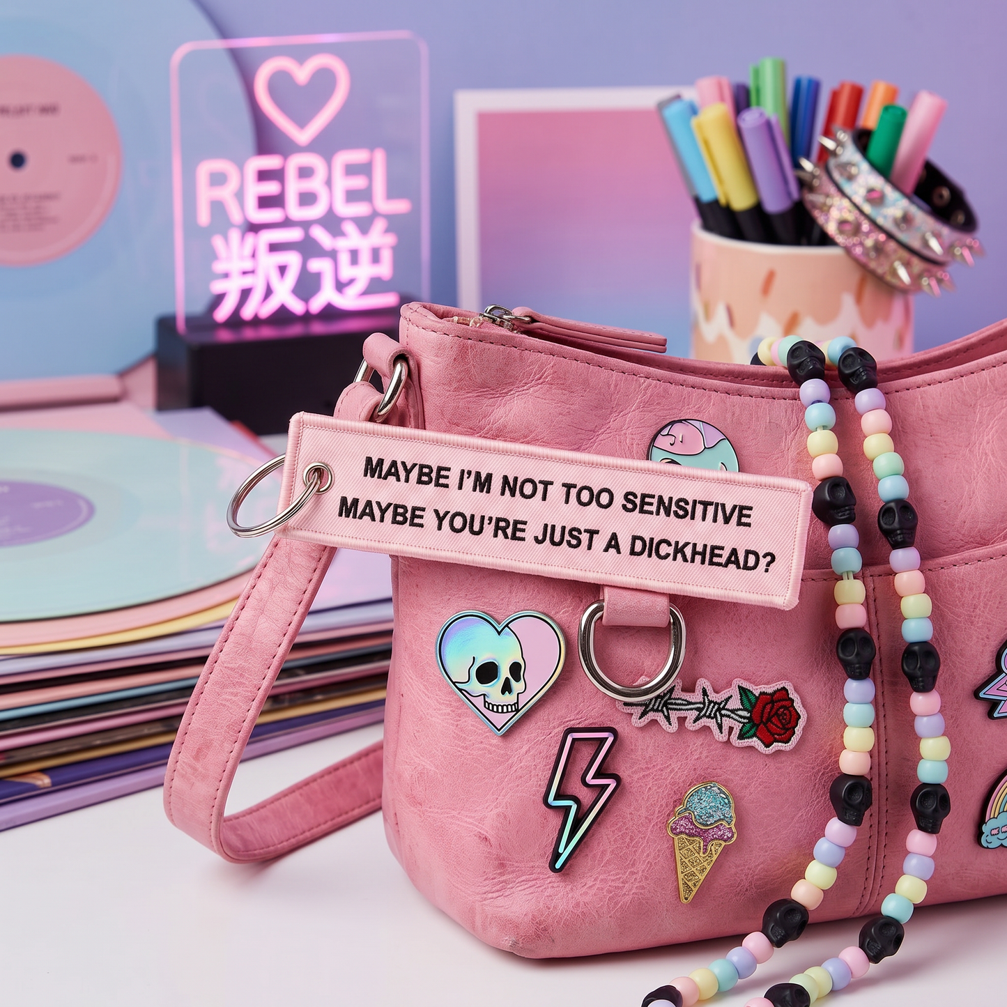The "Not Too Sensitive" Sassy Flight Tag Keychain 💖🔑