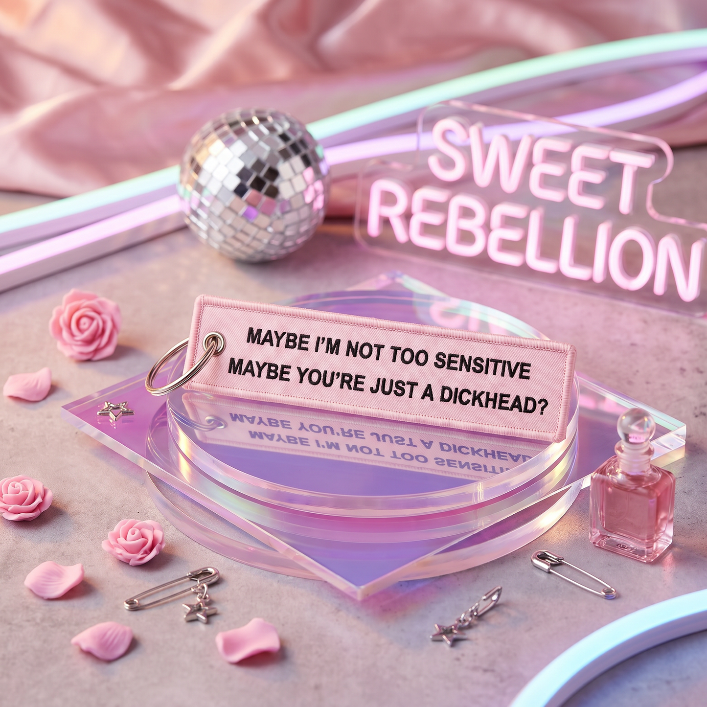 The "Not Too Sensitive" Sassy Flight Tag Keychain 💖🔑