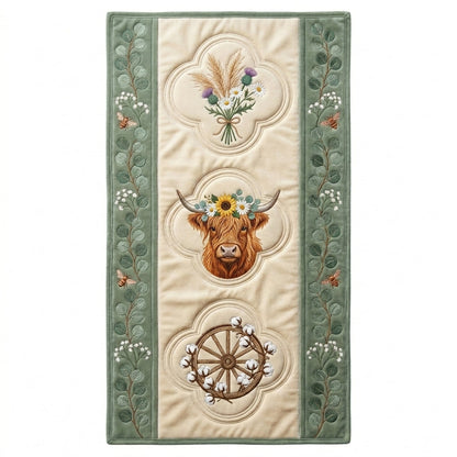 💖The Crowned Highland Cow Special Offer- Elegant Floral Premium Table Runner - Everyday Dining & Decor
