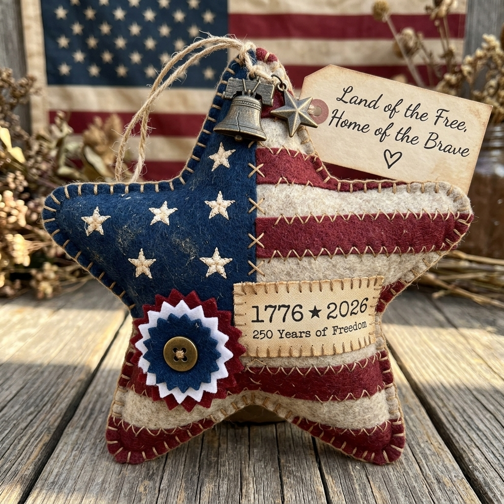 Handcrafted America 250th Anniversary Keepsake Ornaments | Rustic Patriotic Decor 🇺🇸