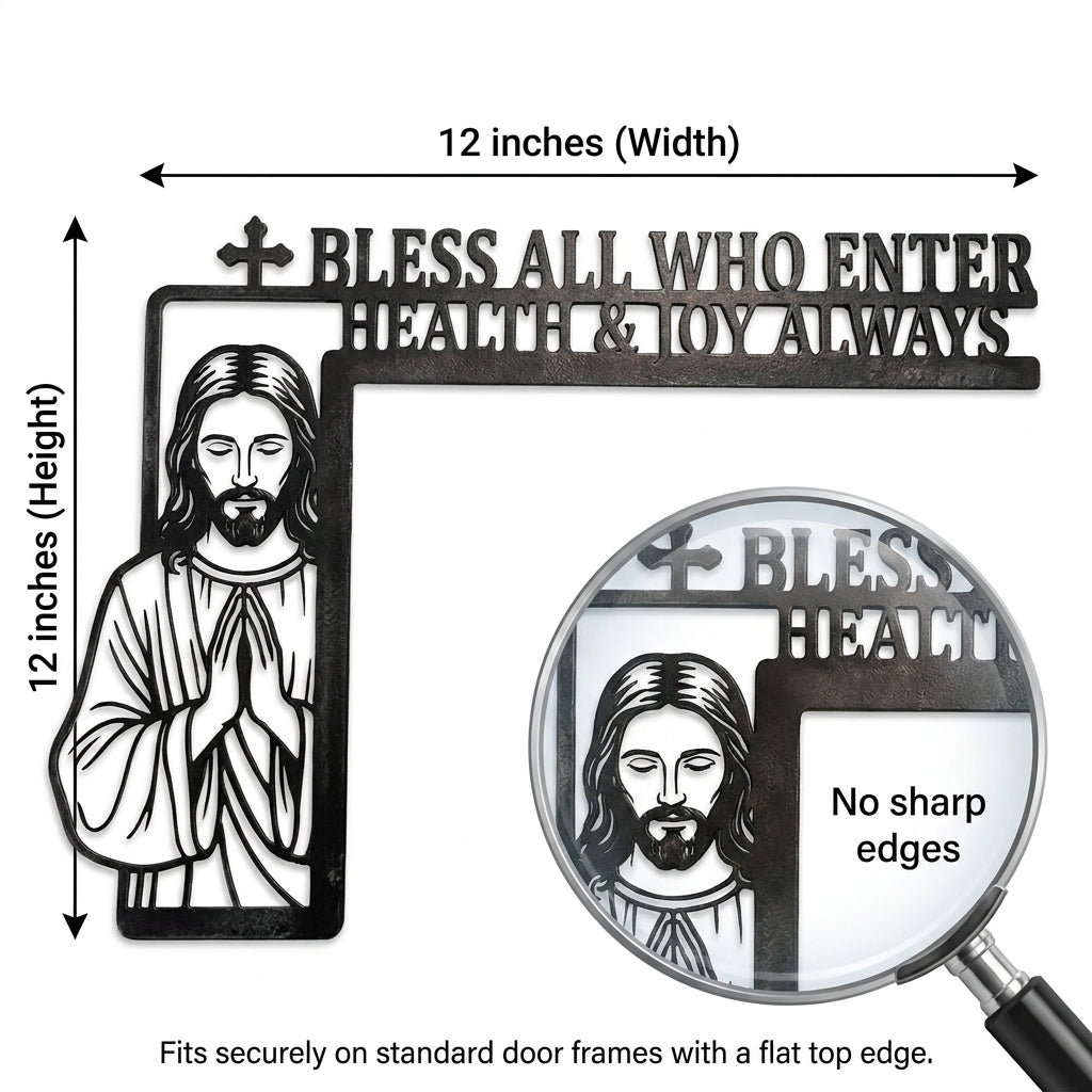 "Bless All Who Enter" - Jesus Door Frame Corner Decor 🙏✨