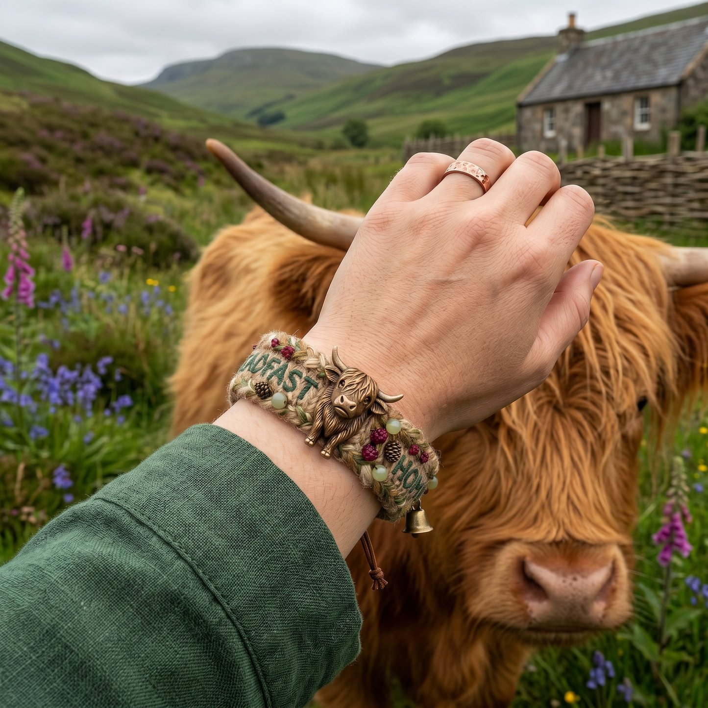 🌈🐂2026 limited edition handmade highland cow woven bracelet|🌹[Highland Bull Guardian Bracelet]