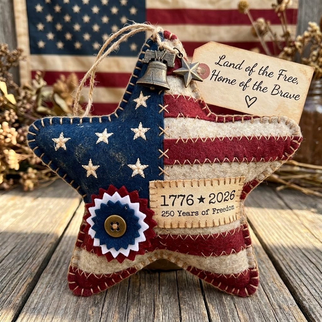 Handcrafted America 250th Anniversary Keepsake Ornaments | Rustic Patriotic Decor 🇺🇸