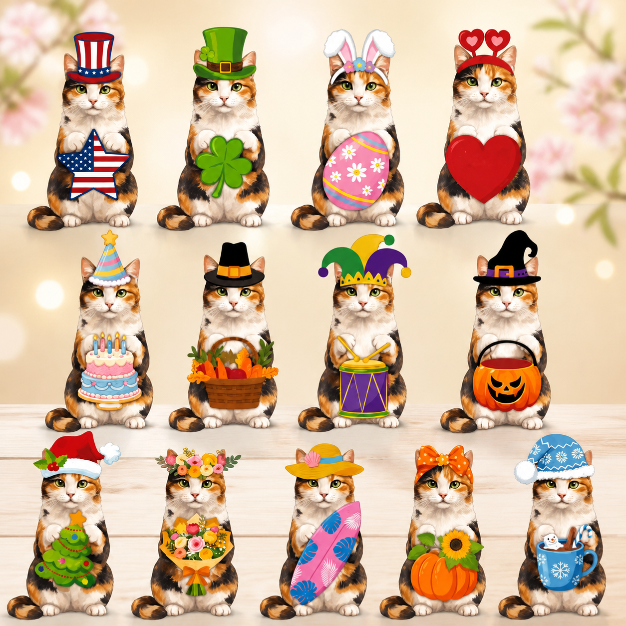 🔥 LAST DAY 49% OFF 🐾 Interchangeable Seasonal Animal Wooden Decor Set