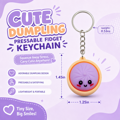 Cute Dumpling Pressable Fidget Keychain - touch sensing light