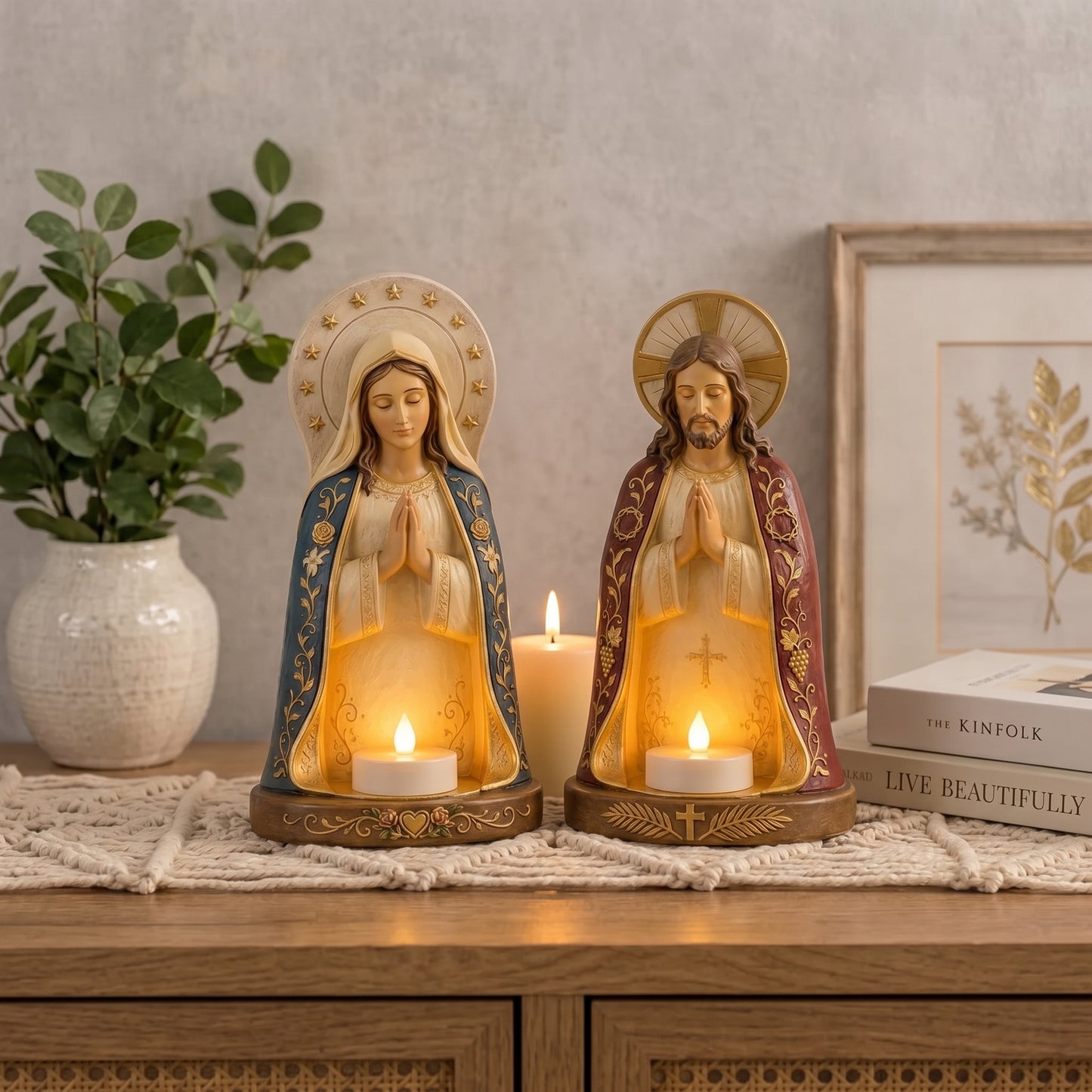 ✝️🕯Jesus & Virgin Mary Prayer Candle Holder