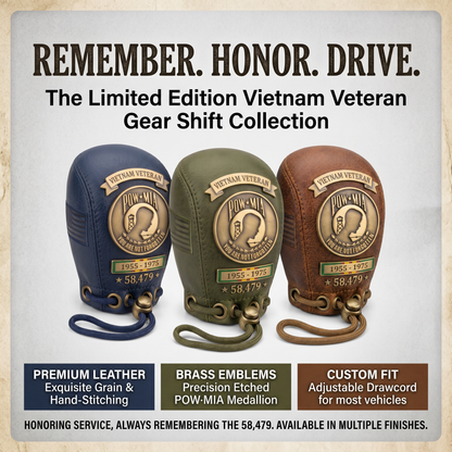 Honor & Remember: Premium POW-MIA Vietnam Veteran Gear Shift Cover 🇺🇸 (3 Colors)