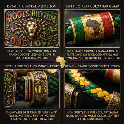 African Vintage Roots Rhythm One Love Commemorative Braided Bracelet
