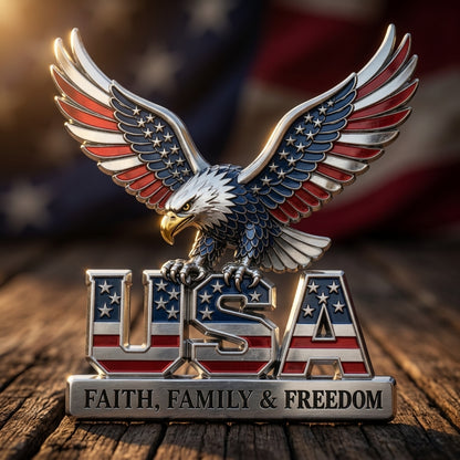 USA Faith, Family & Freedom Metal Emblem