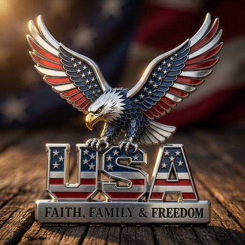 USA Faith, Family & Freedom Metal Emblem