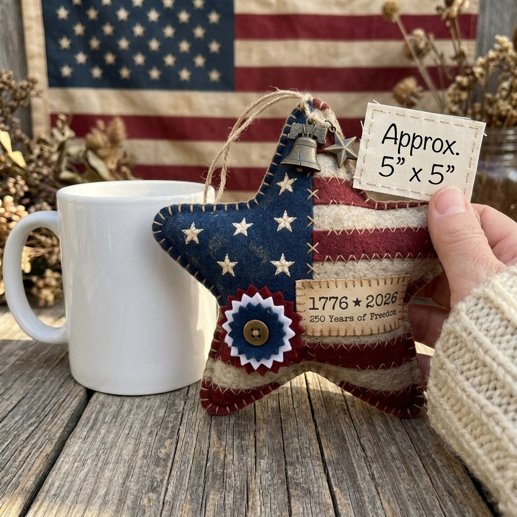 Handcrafted America 250th Anniversary Keepsake Ornaments | Rustic Patriotic Decor 🇺🇸