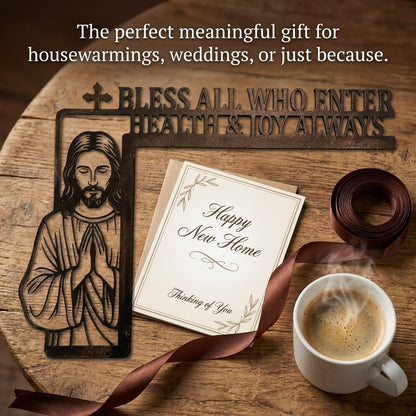"Bless All Who Enter" - Jesus Door Frame Corner Decor 🙏✨