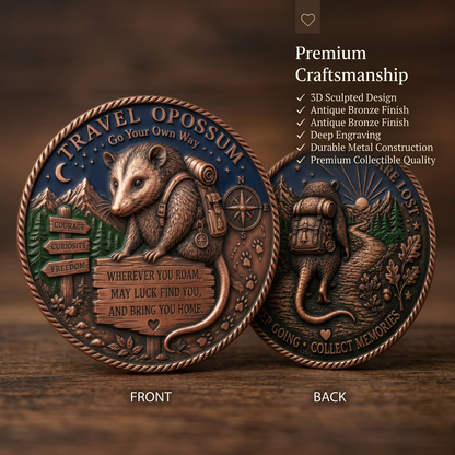 🧭 Travel Opossum Lucky Coin