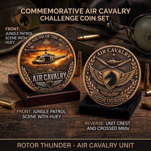 Air Cavalry Huey Helicopter Commemorative Metal Medal
