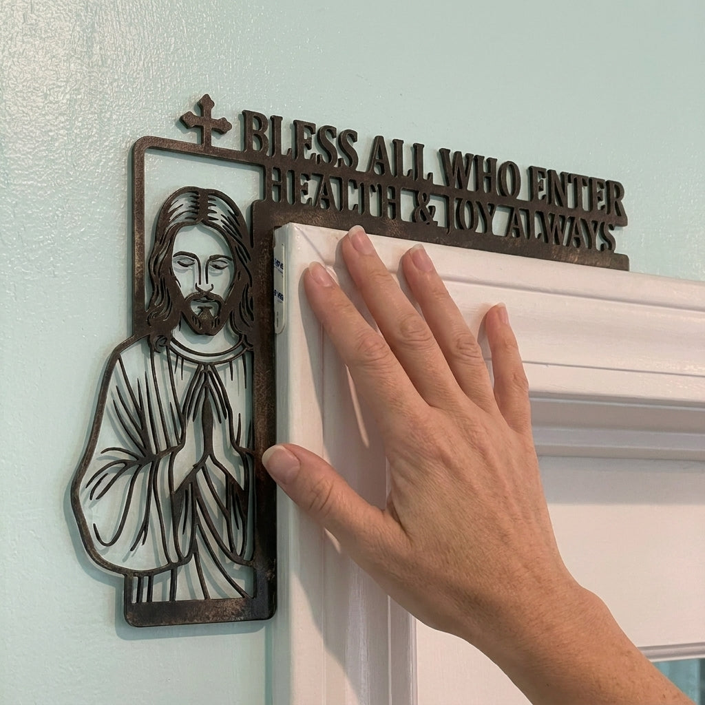 "Bless All Who Enter" - Jesus Door Frame Corner Decor 🙏✨