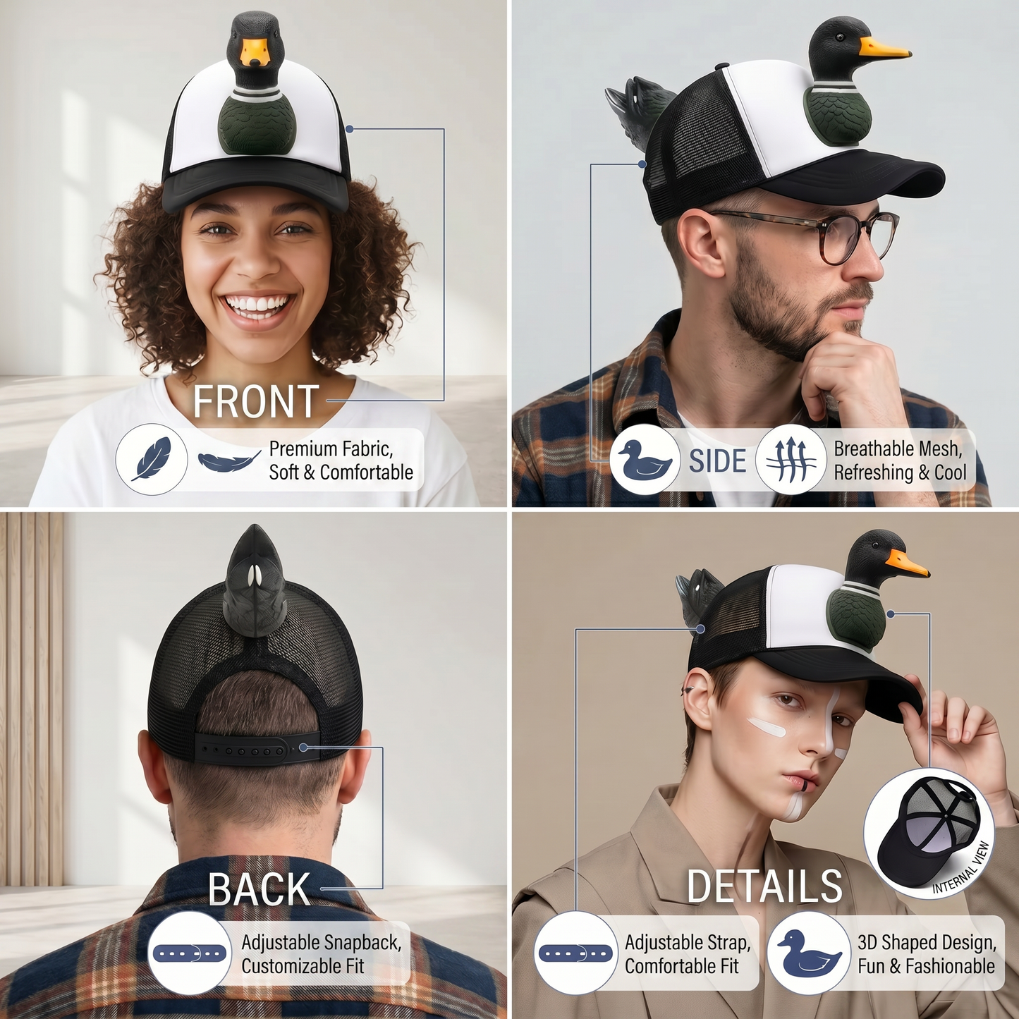 🦆 “Quack Mode: ON” Duck Trucker Hat😎