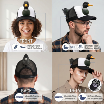 🦆 “Quack Mode: ON” Duck Trucker Hat😎