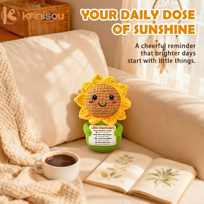 🌻The "Pocket Sunshine" Emotional Support Crochet Sunflower | Motivational Desk Buddy & Uplifting Gift