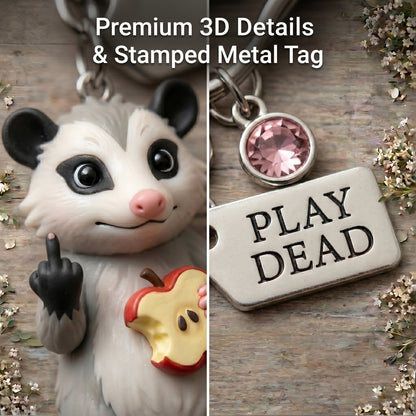 A Little Opossum for You - "Still Hanging On" Keychain & Sentiment Card Set