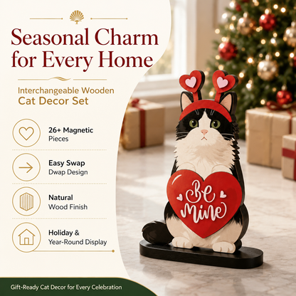 🔥 LAST DAY 49% OFF 🐾 Interchangeable Seasonal Animal Wooden Decor Set