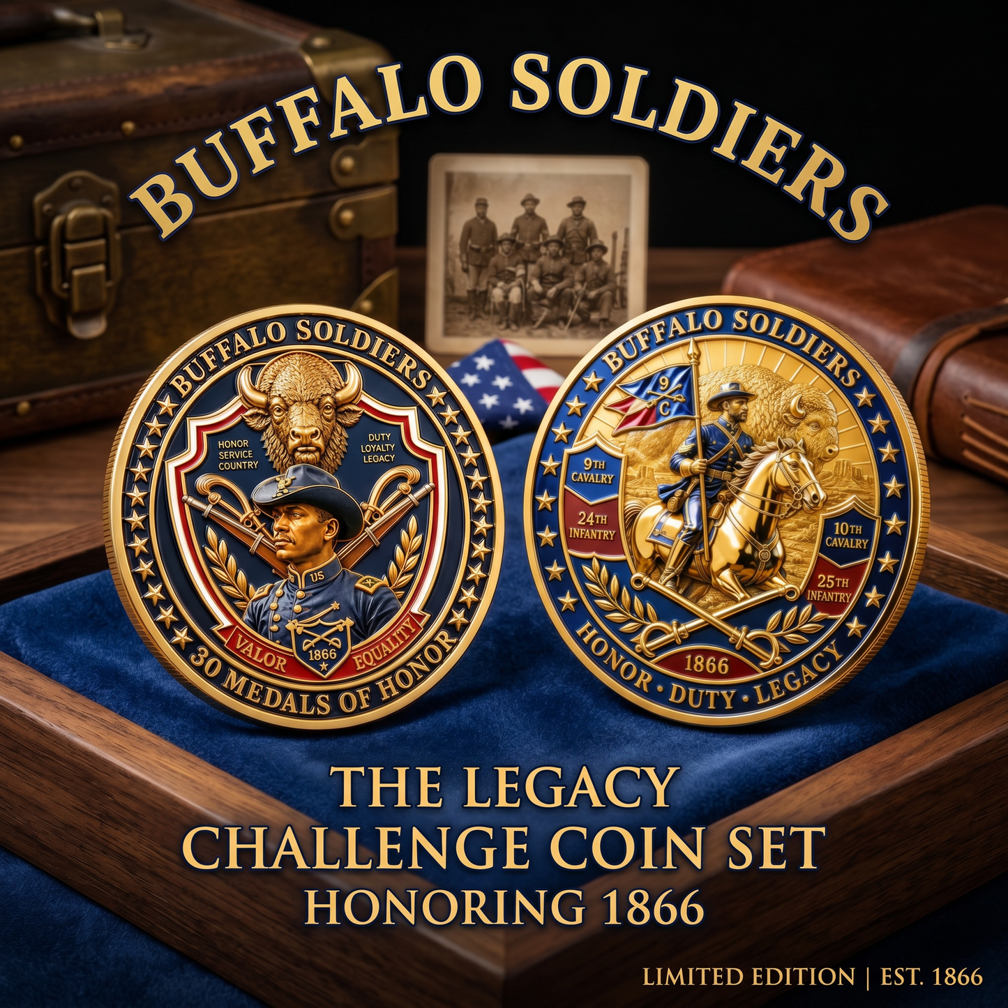 🛡️Buffalo Soldiers 1866 Heritage Commemorative Metal Medal