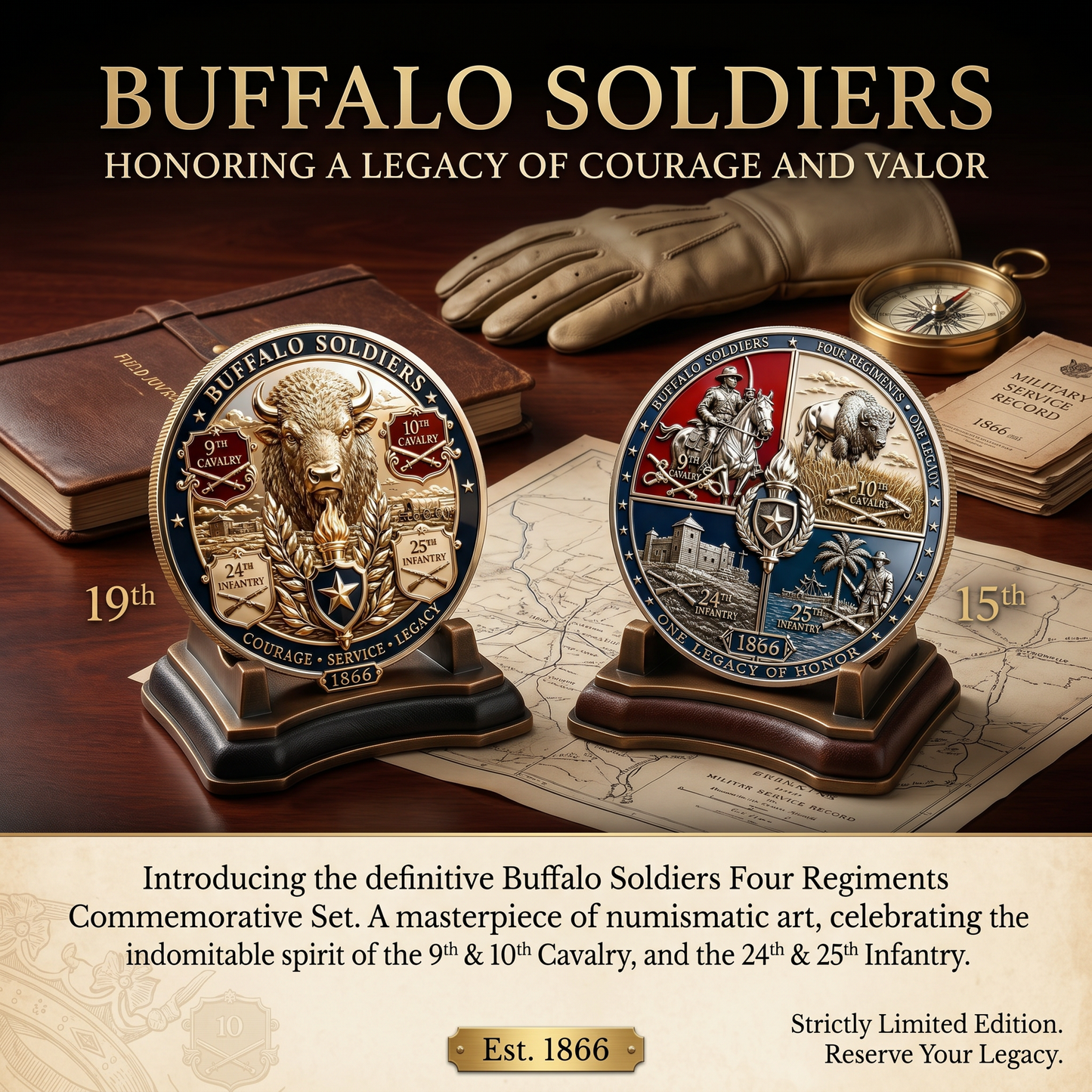Buffalo Soldiers Commemorative Metal Medal