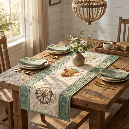 💖The Crowned Highland Cow Special Offer- Elegant Floral Premium Table Runner - Everyday Dining & Decor