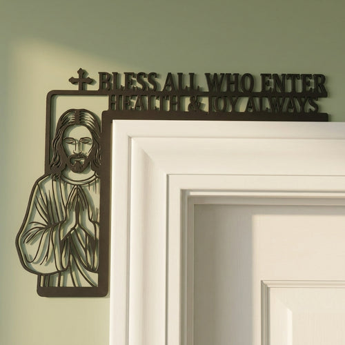 "Bless All Who Enter" - Jesus Door Frame Corner Decor 🙏✨