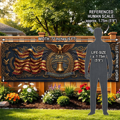 Premium USA 250th Anniversary Yard Banner | Historic 1776-2026 Patriotic Outdoor Decor 🇺🇸🦅