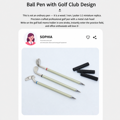 ⛳Golf Pen Holder + 3-Pen Set🏌️‍♂️Elevate Your Office Desk – A Hole-in-One for Style & Function