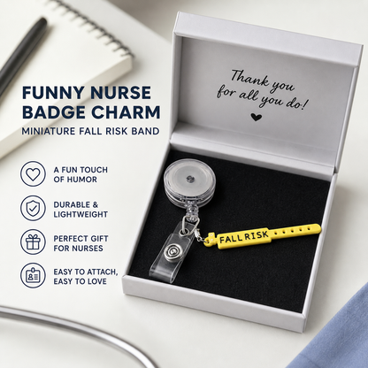 Funny Nurse badge charm - Miniature Fall Risk band