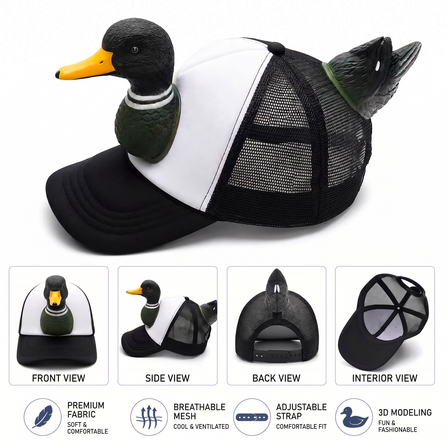 🦆 “Quack Mode: ON” Duck Trucker Hat😎