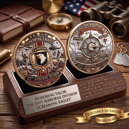 Screaming Eagles 101st Airborne Division Commemorative Metal Medal