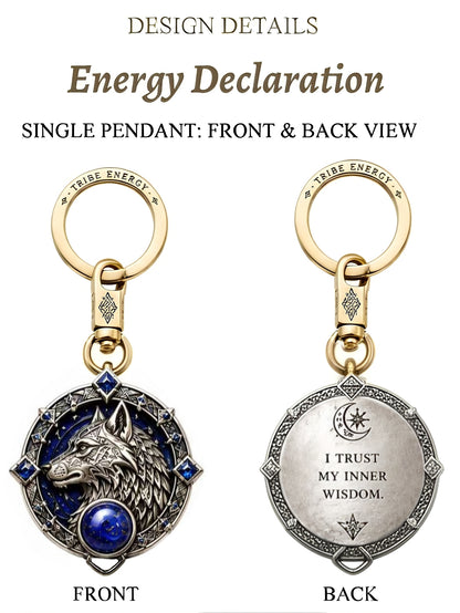 💪Energy Declaration Tribe Style Keychain | Natural Gem Retro Made Brass | Breakthrough/Guardian/Growth/Transformation/Awakening 5 Options to Choose from