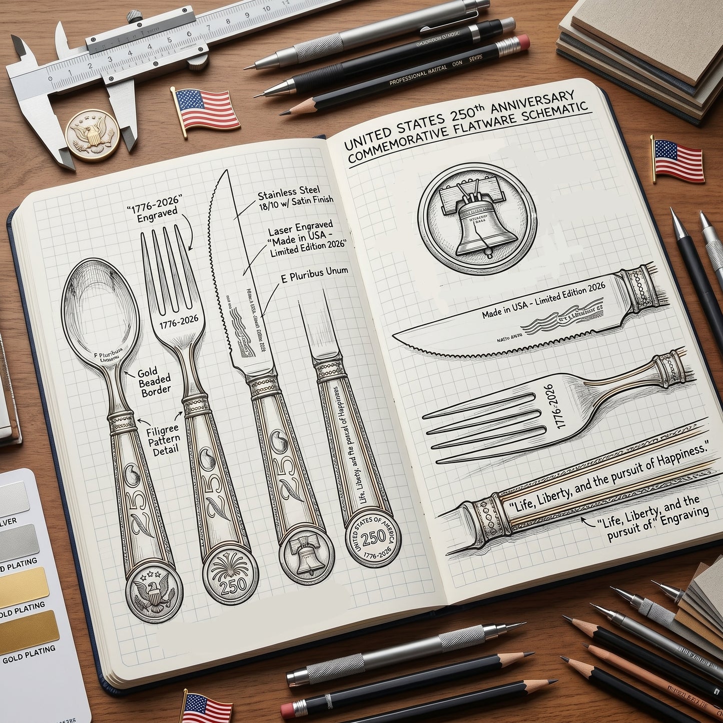 1776-2026 | United States of America 250th Anniversary Commemorative Flatware Collection