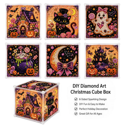 ✨ Sparkle Your Holidays! DIY Diamond Art Festive Cube Box (Decor & Storage in One!) 🎁