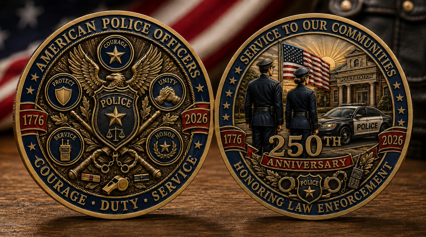 🇺🇸 The Ultimate "Thank You" – 250th Anniversary American Police Officer Commemorative Coin (1776-2026) 🦅