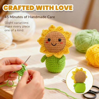 🌻The "Pocket Sunshine" Emotional Support Crochet Sunflower | Motivational Desk Buddy & Uplifting Gift