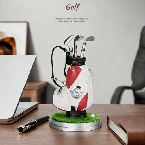 ⛳Golf Pen Holder + 3-Pen Set🏌️‍♂️Elevate Your Office Desk – A Hole-in-One for Style & Function